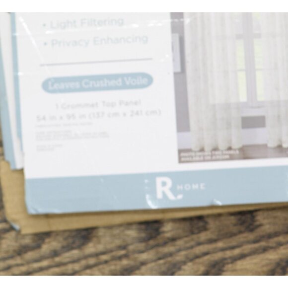 NEW Regal Home Print Grommet Sheer Single Curtain Panel Ivory Linen Brown 50x95 - Picture 9 of 9